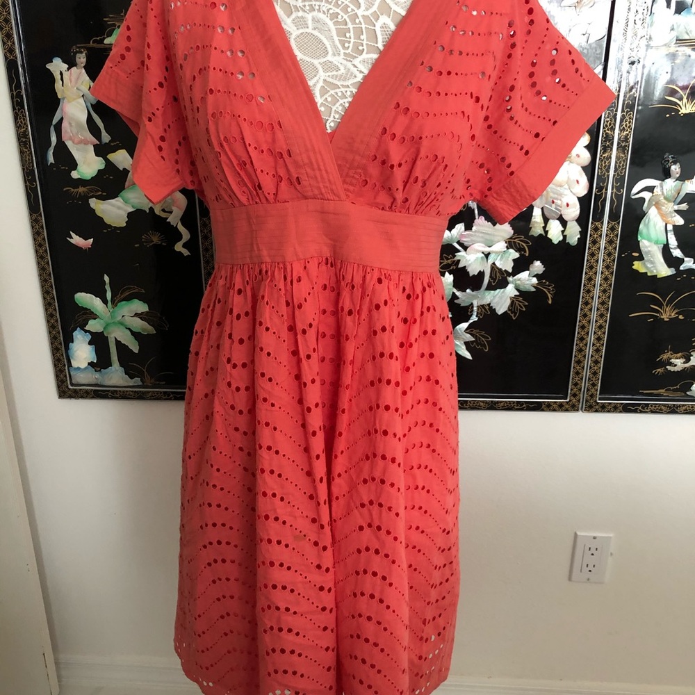 Unworn BCBGMAXAZRIA coral dress in size 10